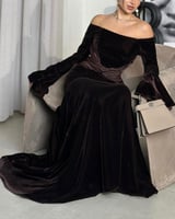 فستان سهره مخمل كوري