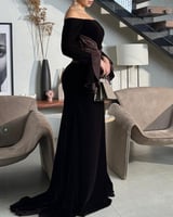 فستان سهره مخمل كوري