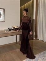 فستان ناعم بأكمام دانتيل