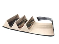 حافظة نظارات جلدية ثلاثية أسود