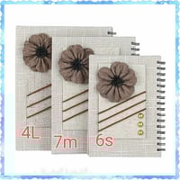 دفاتر بالون البيج مزخرفة بوردة بالصوف الوردي