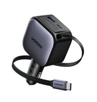 (شاحن سياره قابل للسحب)تايب سي+يو اس بي (60W)