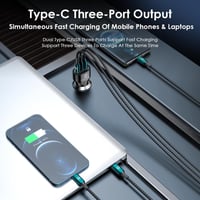 شاحن سيارة بقوة 60w مخرجين PD ومخرج USB من فون بلا...