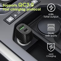 شاحن سيارة بقوة 38W مخرج PD + USB من فون بلانت