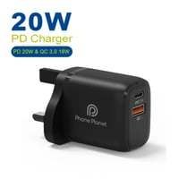 شاحن جداري PD 20w منفذين PD + USB من فون بلانت