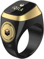 خاتم الذكر والتسبيح الذكي، بلون اسود، خاصية التذكي...