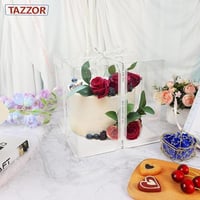 علب كيك تورته شفافة بعدة مقاسات الوان