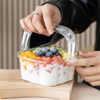 حافظة بلاستيك شفاف للطعام مع مقبض