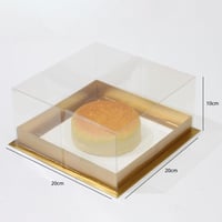 علب كيك بلاستيك بقاعدة ورقية