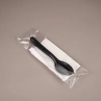 ملاعق بلاستيكية مغلفة مع مناديل - كرتون عبوة 500 ح...