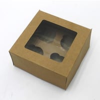 علبة تغليف كب كيك بغطاء شفاف