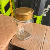 برطمان عسل زجاجي مربع