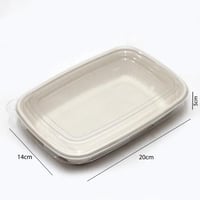 وعاء طعام قصب السكر مع غطاء شفاف