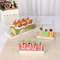 علب كيك بلاستيك بمسكة