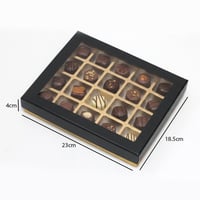 علب شوكولاتة فاخرة 20 قطعة بنافذة شفافة