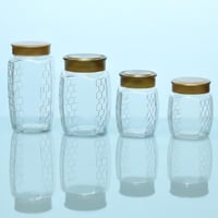 برطمان زجاجي مزخرف بخلايا نحل