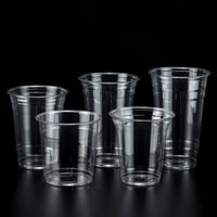 اكواب عصير بلاستيك شفافة