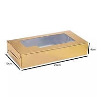 بوكس حلويات ورقي ذهبي 25*10*4سم