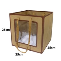 اكياس ورقية مربعة بنافذة شفافة