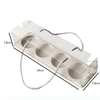 علب كب كيك مستطيلة 4 اكواب بيد بعدة الوان