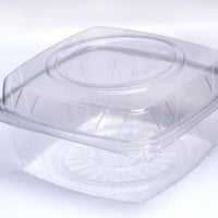 علب بلاستيك مربعة شفافة 100 حبة كرتون