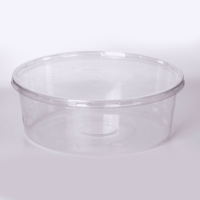 علب بلاستيك دائرية شفافه بمقاسات مختلفة