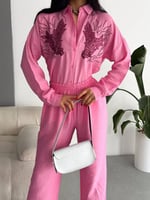 بنطلون نسائي بينك كاجوال مصنوع من خامات عالمية ومر...