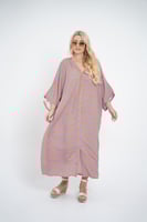 فستان ملمس قطني فاخر بنقش انيق طويل 2025