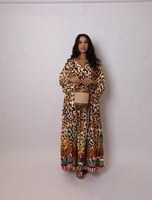 فستان عصري ملمس قطني ناعم - بنقش نمري