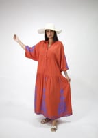 فستان ملمس قطني ناعم - " طوبي " صناعة تركية