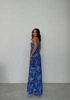 فستان صيفي برسومات عصريه صناعة تركية