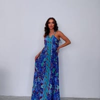 فستان صيفي برسومات عصريه صناعة تركية