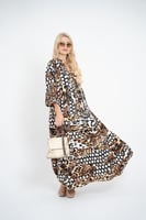 فستان ملمس قطني بالون النمري طويل 2025