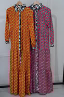 فستان قطن 100% بالون البنكي طويل 2025