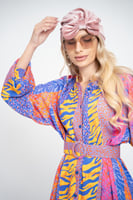 فستان ملمس قطني ناعم وعملي مع حزام 2025