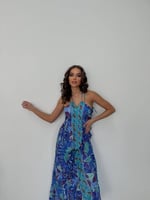 فستان صيفي برسومات عصريه صناعة تركية