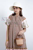 فستان ملمس قطني قالون الاخضر الفاتح 2025