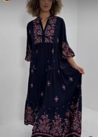 فستان ملمس قطني تركي بنقوش زهور