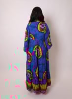 فستان ملمس قطني ناعم - " كحلي - برتقالي - بيبي بلو...