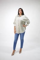 قميص رمادي نسائي كاجوال، صناعة تركية - PERRY