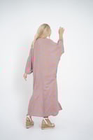 فستان ملمس قطني فاخر بنقش انيق طويل 2025