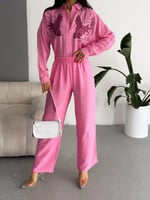 بنطلون نسائي بينك كاجوال مصنوع من خامات عالمية ومر...