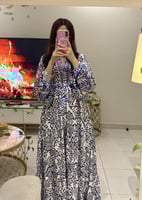 فستان فزكوز بنقشة هندسية شرقية