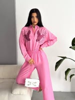 بنطلون نسائي بينك كاجوال مصنوع من خامات عالمية ومر...