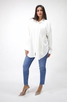 قميص أبيض نسائي كاجوال، صناعة تركية - PERRY