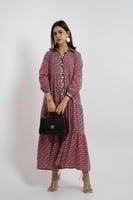 فستان قطن 100% بالون البنكي طويل 2025