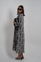فستان ملمس قطني الابيض و الاسود طويل 2025