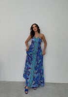 فستان صيفي برسومات عصريه صناعة تركية