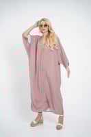 فستان ملمس قطني فاخر بنقش انيق طويل 2025