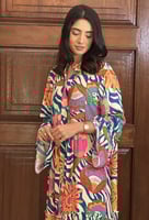 فستان ملمس قطني ناعم - " بتدرجات الوان جميلة " .